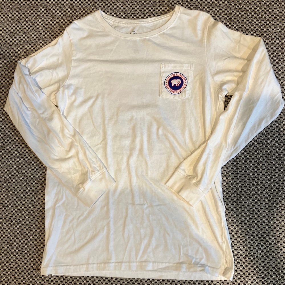 Women’s Medium Ivory Ella Long Sleeve Shirt USA White